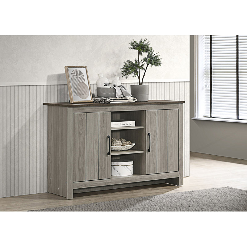 Console moderne, buffet, buffet avec tablettes et portes d'armoire