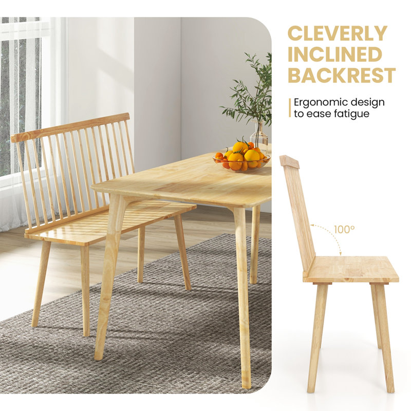 Banc en bois massif Kastor, Naturel