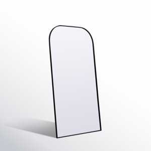 Sabine Metal Wide Arch Wall Mirror, Black, 28in x 74in 