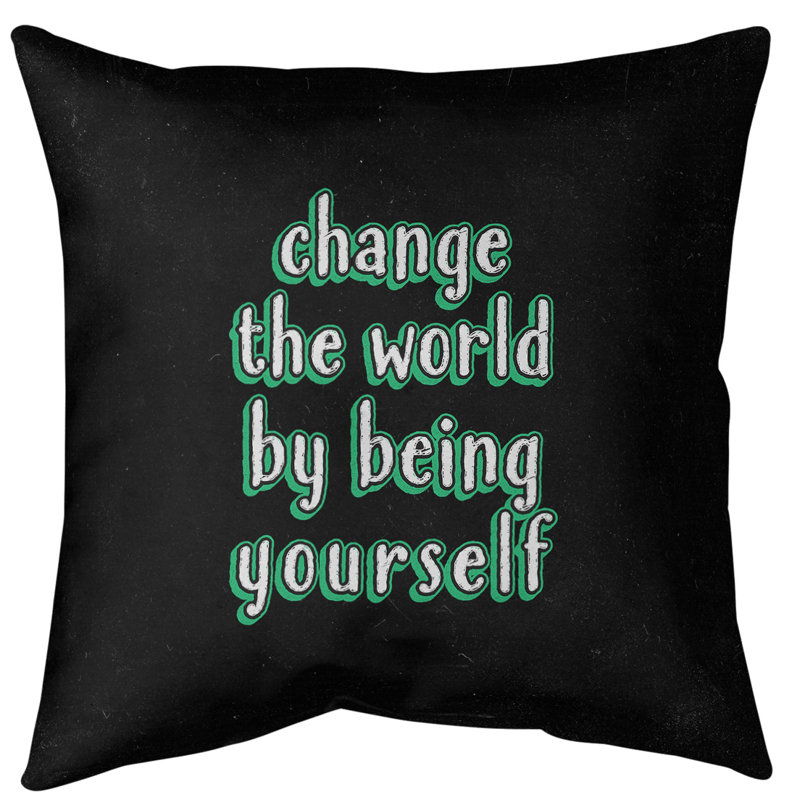 Coussin de plancher change the World, H 28 po x l 28 po, Vert