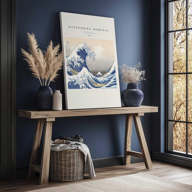 La grande vague par Hokusai v2, Toile tendue, H 12 po x l 8 po x P 1,25 po