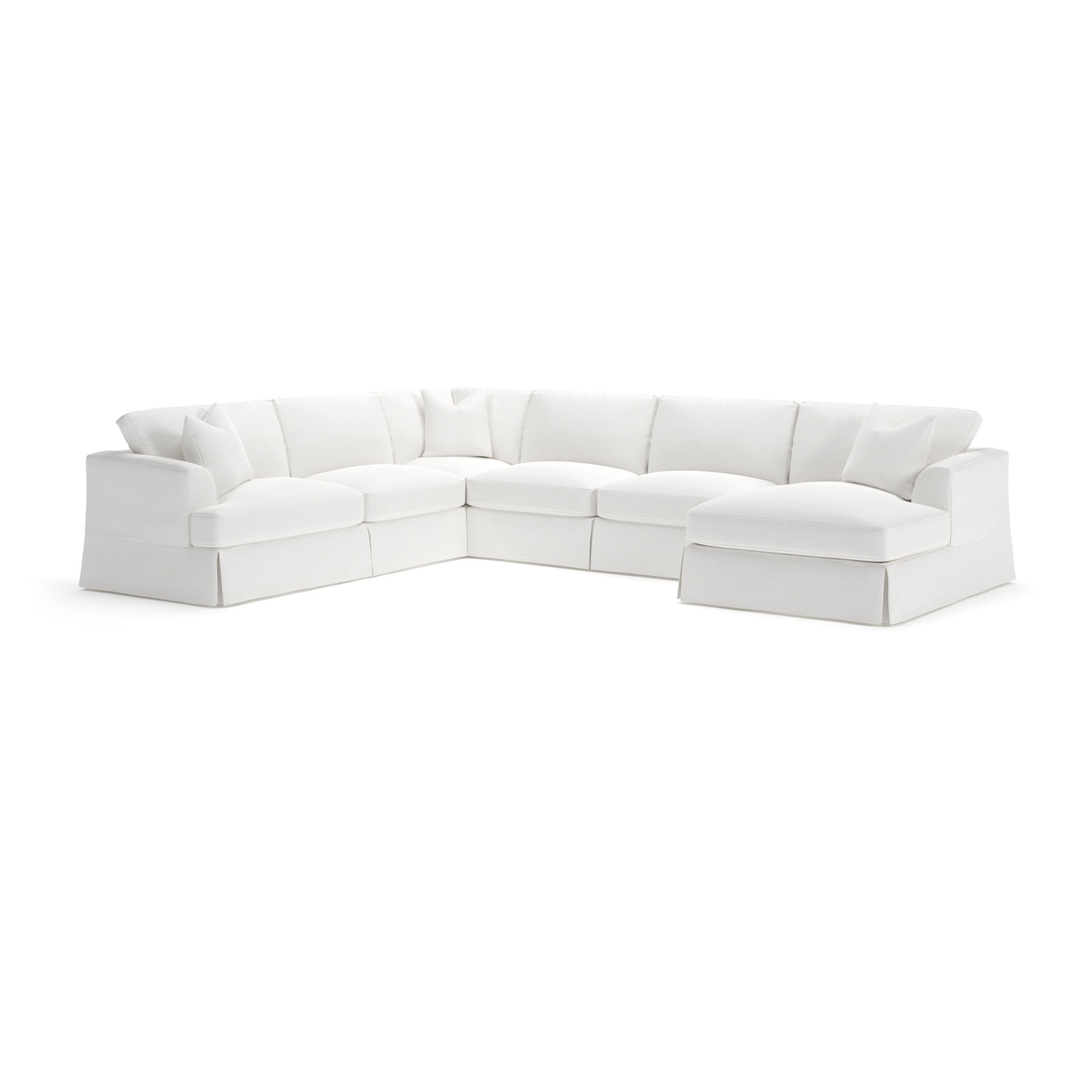 Lucia 151" W U-Shaped Sectional , Right Hand Facing, Drusky Moonglow Sustain® Basketweave
