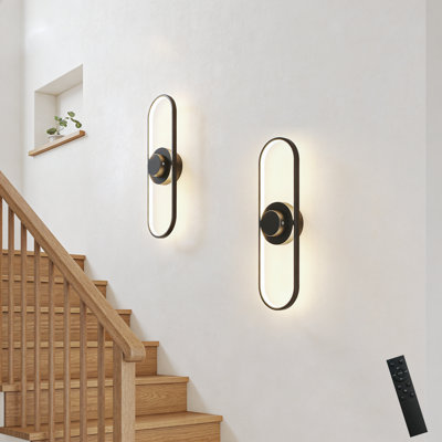 LED Dimmbale Flush Mounted Sconces, Battery Operated Wall Sconces With Remote
