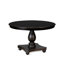 L'ensemble de salle à manger 7 pièces contient une table de cuisine ronde de 48 po avec piédestal et des chaises Parson en polyester, noir sablé-1035424127