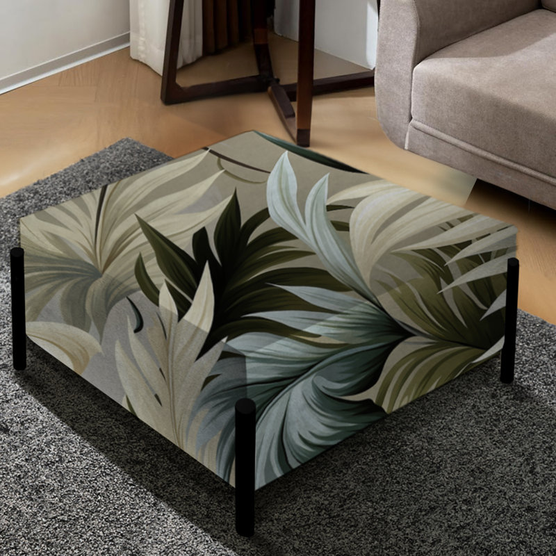 Neutral Oasis Tropical Motif - Grand repose-pieds carré tropical