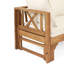 Lit de jour de terrasse en bois - Coussin imperméable pour se détendre à l'extérieur, style rustique, fabriqué en tissu imperméable