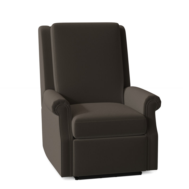 Reclination 33" Wide Genuine Leather Standard Recliner, 1183 Dove, Manual, Glider