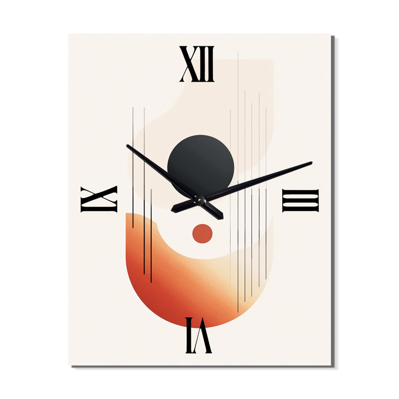 Full Moon Delight Retro Geometric Minimalism - Transitional Wall Clocks, Large
