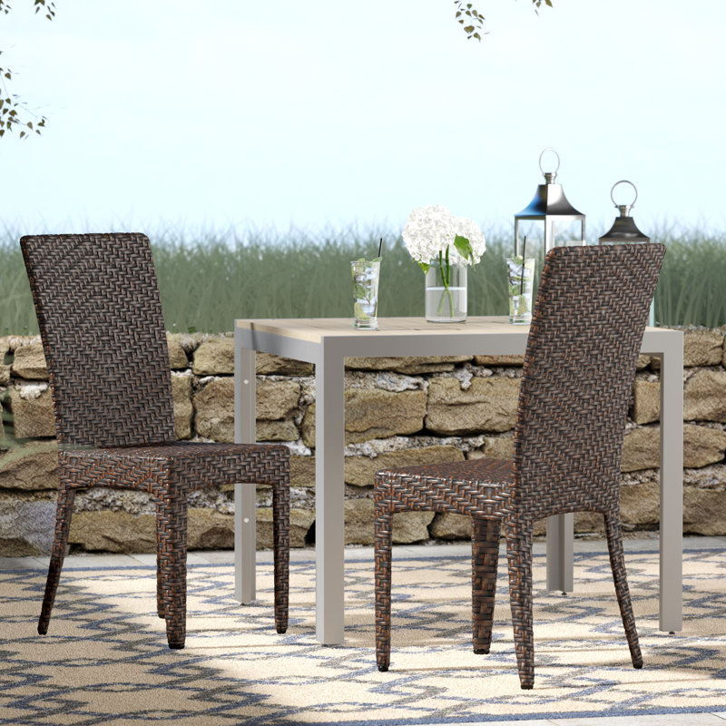 Appoline Wicker Outdoor Dining Side Chairs