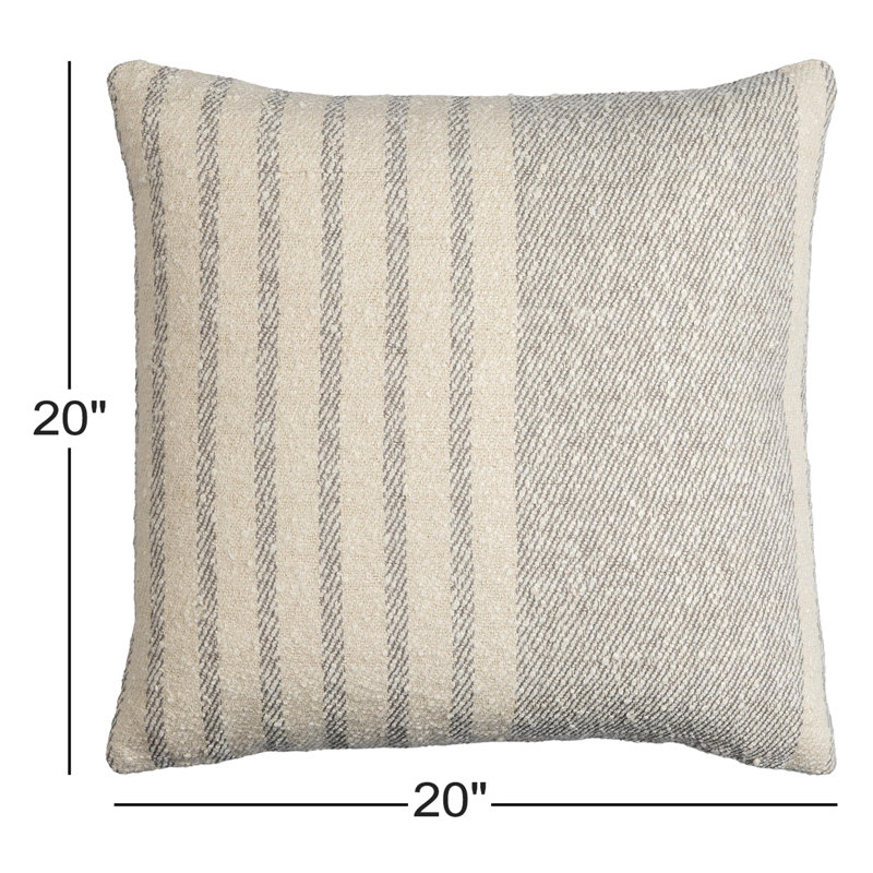 Coussin en coton Weldon, 20 po x 20 po, Rouge, Housse de coussin seulement - sans coussin