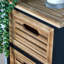 Ribal Fully Assembled 5 Drawer Black and Oak Chest Storage Unit