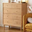 Modern Burlywood Solid Wood Accent Cabinet