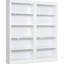Bibliothèque blanche en bois 5 avec bandes et tablettes réglables, idéale pour les espaces de bureau de vie, éclairage à DEL avec tablettes décoratives beige et jaune, style moderne