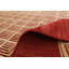 Tapis unique en laine noué à la main crème / rouge foncé de 4 pi 10 po x 6 pi 4 po Anautica