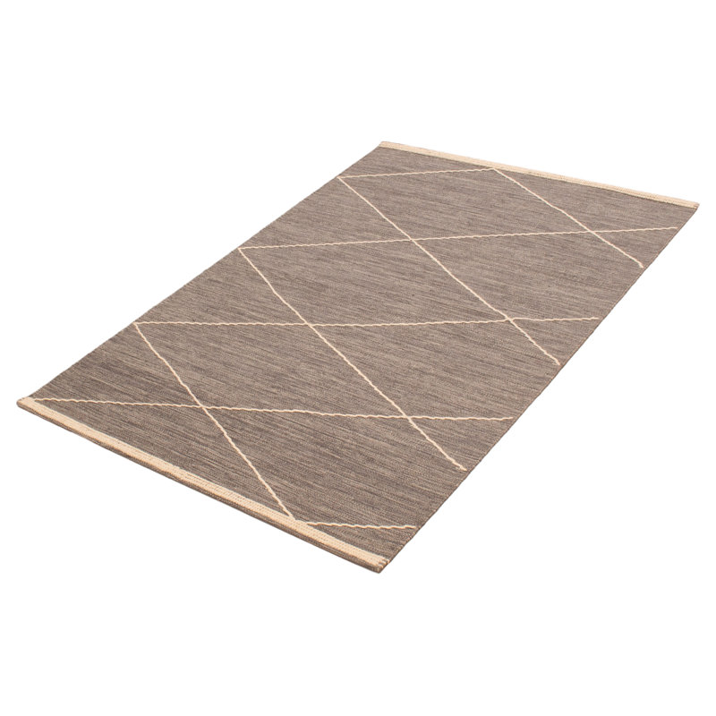 Tapis unique en laine nouvel âge rectangulaire gris foncé 5 pi 1 po x 7 pi 5 po One-of-a-Kind