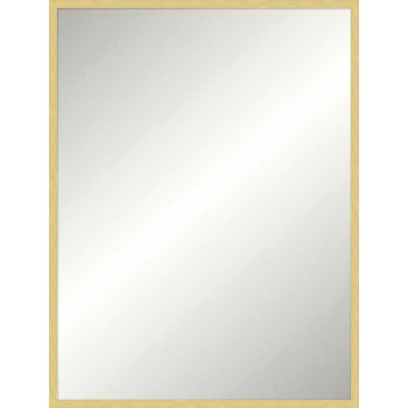 Davenport Solid Wood Framed Mirror, 49.75" x 37.75", Bright Gold, Rectangle