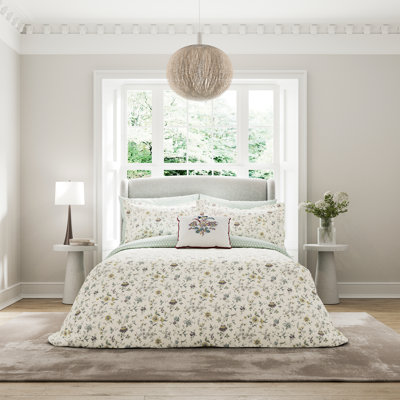 Flora Percale Floral Duvet Cover Set with Pillowcases