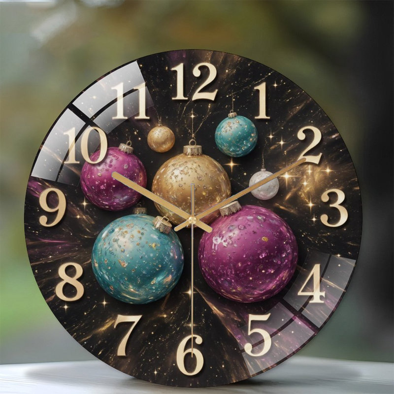 Horloge murale festive en verre