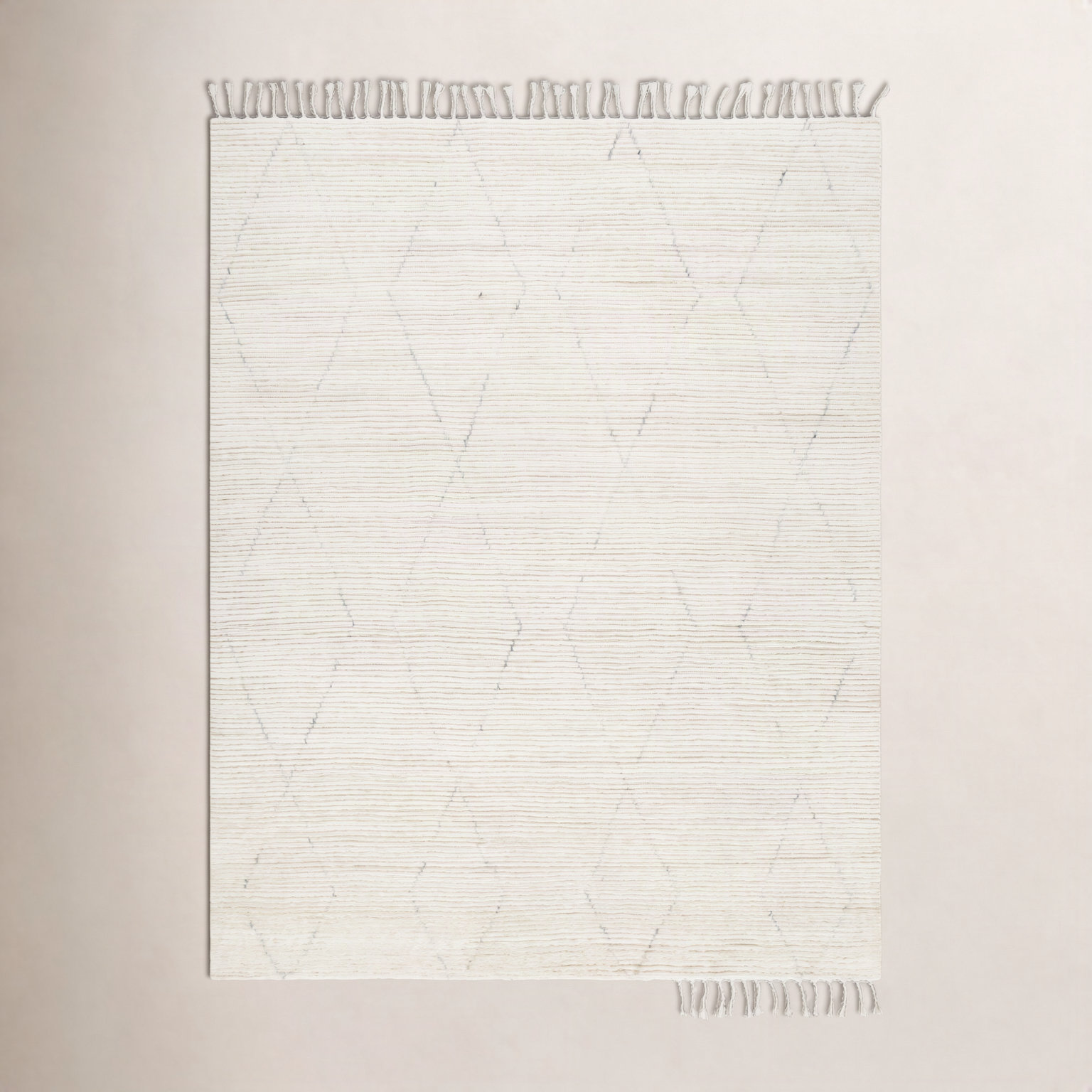 Talon Hand-Knotted Geometric Cream Rug, Rectangle 6' x 9'