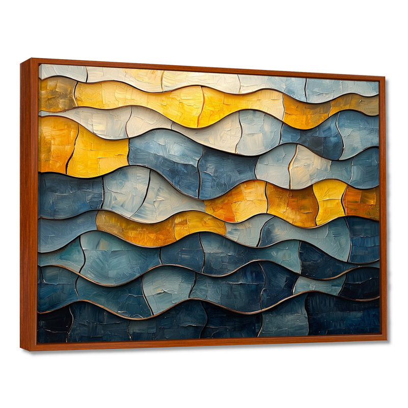 «Withrow», art mural géant, vagues géantes et côtières II - fauvisme, Brun, Impression encadrée flottante, H 24 po x l 32 po