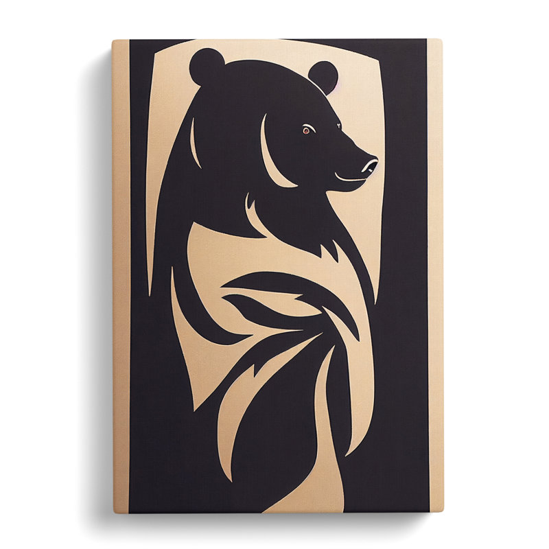 Bear Profile Abstract - Wrapped Canvas, 76cm H x 50cm W x 3cm D