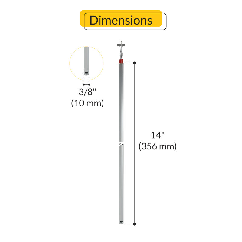  Tilt Tube Balance 14 "Longueur du tube avec roulement rouge