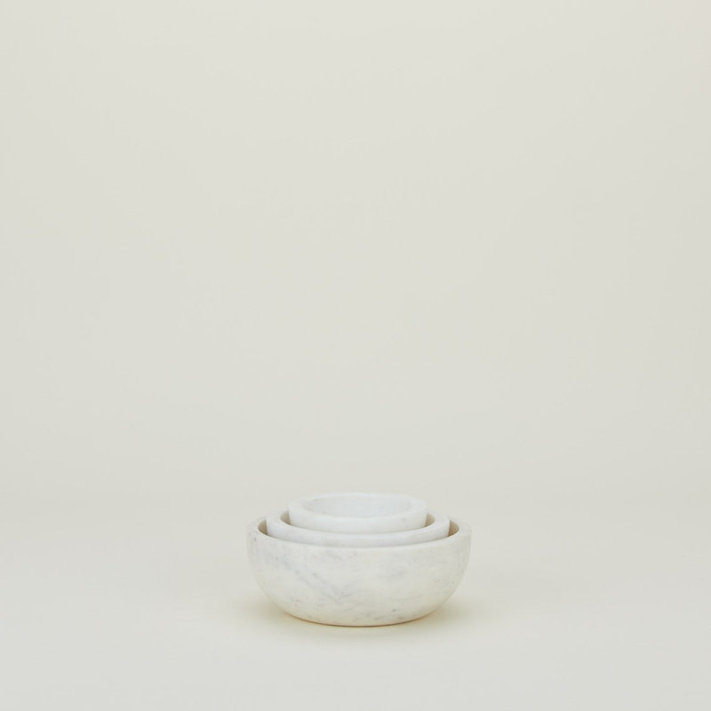Simple Marble Decorative Bowl, 2" H x 5" W x 5" D, White
