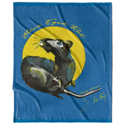 Blueeyedrat Throw Blanket F. Lin-Ray Art
