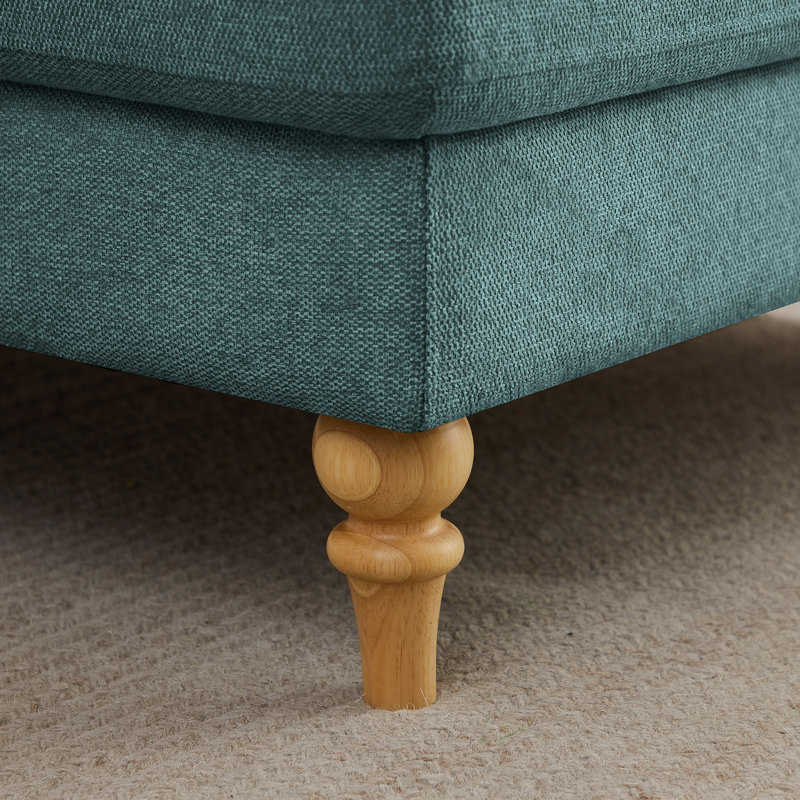 Chaise longue rembourrée avec dossier réglable Davene, Mélange de polyester vert pin