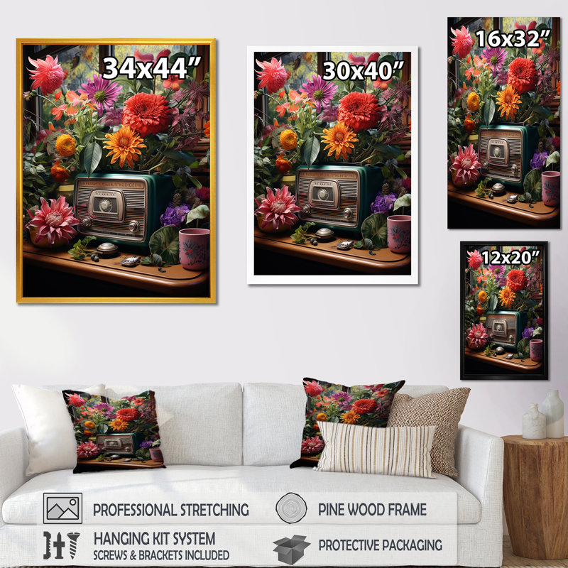 Jukeboxes Musical Mosaic 2 - Jukeboxes, art mural, Cadre photo noir simple, H 32 po x l 24 po x P 1 po