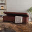 Repose-pieds avec rangement, grand banc de rangement pour repose-pieds de 51 pouces, banc rembourré à l'extrémité du lit avec couvercle à charnières, tabouret long pour repose-pieds dans la chambre du salon