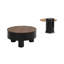 Ensemble de 2 tables basses rondes gigognes, table basse avec tiroir de rangement, centre de table en plastique noir pour le salon-82430364-82430353