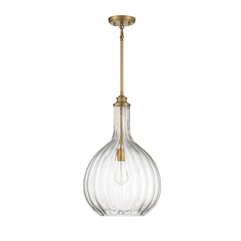 Suzette 1 - Light Single Globe Pendant in Warm Brass, Warm Brass