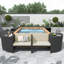 Ensemble de canapé modulaire d'extérieur en rotin-1389210562
