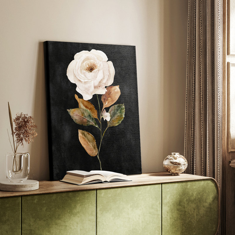 Botanical on Black Wash II - galerie sur mesure Cavas, H 12 po x l 8 po