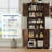Multifunctional 67" Storage Cabinet with 4 Doors & Adjustable Shelves for Kitchen, Pantry, Living Room-1847081089