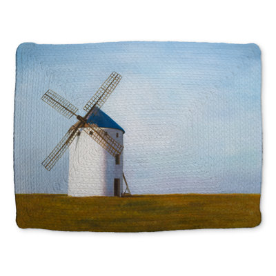 Big Windmill Blue Rustic Braided Placemat | Home Decor