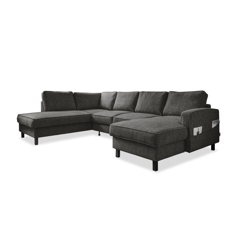 Molly Corner Sofa Bed U-Shape, Dark Grey, Left Hand Facing