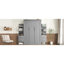 Lit gris avec lumières à DEL et tiroir - Porte-matelas pour petits appartements