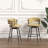 Luxurious Leather Upholstered Bar Stool Set, Ergonomic Design For Ultimate Comfort And Style.-984302873