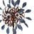 Tabron Whirling Petals 48" Blue and Brown Solid Iron Wind Spinner