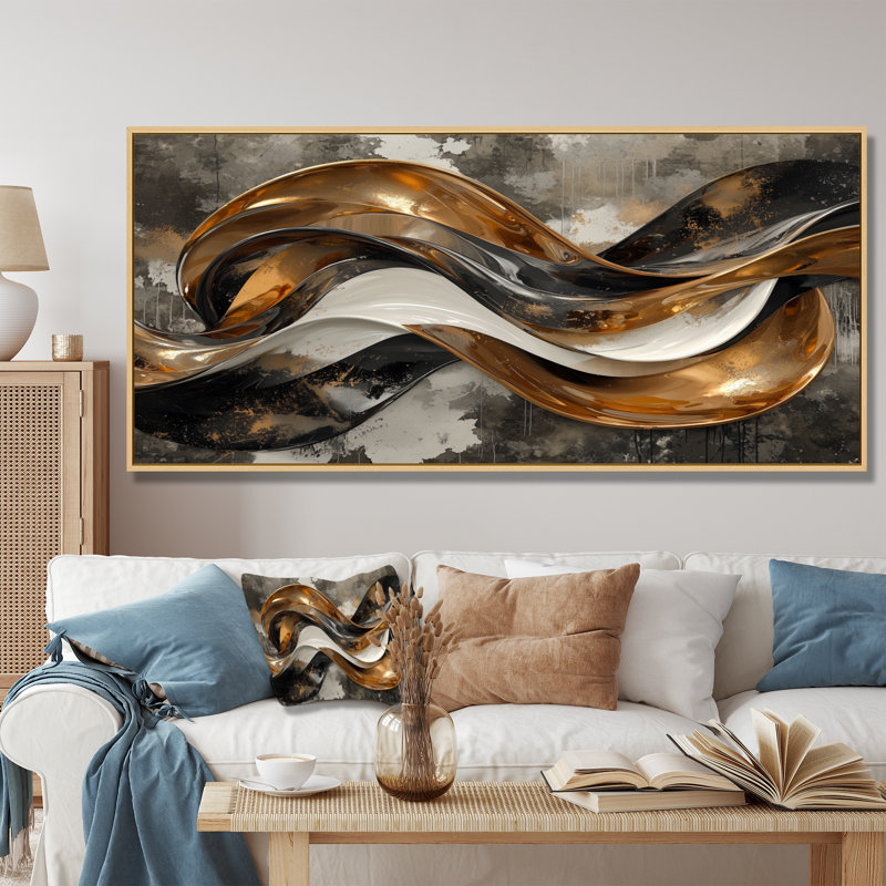 Art mural mural Leist, H 28 po x l 60 po, Impression encadrée flottante, Brun