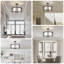 Luminaire suspendu cylindrique en lin 3 lumières à 3 lumières avec luminaire noir de 13 po pour le couloir de la chambre à coucher
