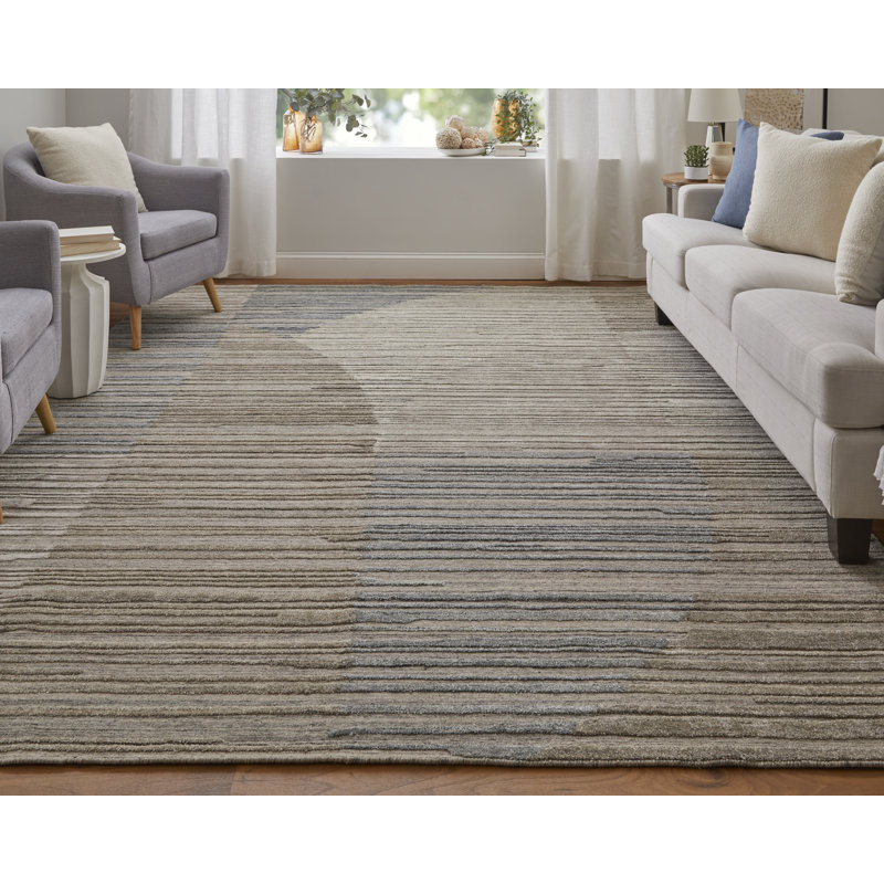 Tapis brun à motif abstrait moderne Jaineel, Rectangle 12 pi x 15 pi