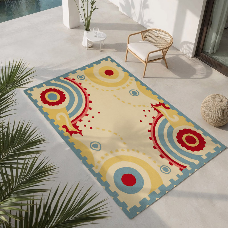 Perky Ripple Indoor And Outdoor Area Rug, Rectangle 2' x 3'