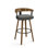 Tabouret de bar et de comptoir pivotant avec dossier en bois Calvion