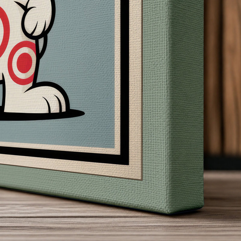 Graphic Rabbit Retro - Wrapped Canvas, 24x16 - 61.0 x 40.6 cm, Sage Border