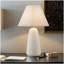 Textured Ceramic Table Lamp with Fluted Fabric Shade White See below
