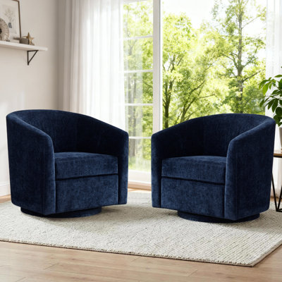 Chenille Upholstered Swivel Accent Chair 