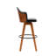 Corrigan Studio® Idan Swivel Bar Stool, Pu Leather Upholstery, Bamboo Legs-333589528